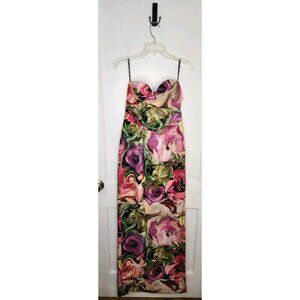NWT Size 12 Black Halo Eve Laurel Berman Leonora Gown Floral Flow